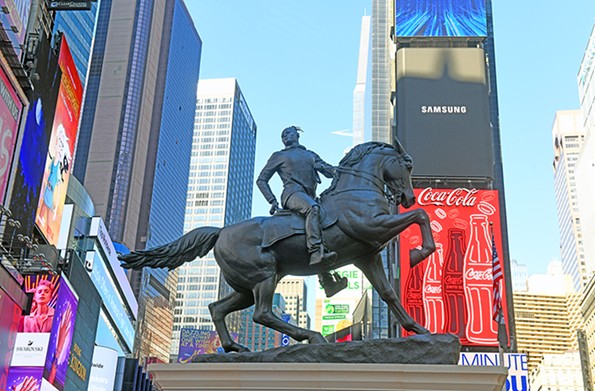 “Rumors of War,” Kehinde Wiley’s bronze statue now in Times Square, will be installed in December at VMFA facing Arthur Ashe Boulevard. - SCOTT ELMQUIST