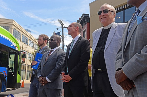 Campbell at the launch of the GRTC Pulse service in 2018. Today he notes that Richmond has the smallest public transportation footprint for any city of more than a million people worldwide. He would remedy this with a fully effective network, some 120 to 150 miles, across major metropolitan arteries. - SCOTT ELMQUIST/FILE