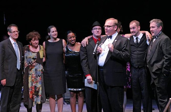 The cast of the Richmond Triangle Players’ “This Beautiful City” accepts the first-ever people’s choice award, selected through $5 apiece votes at the 2011 Artsies. - JAY PAUL