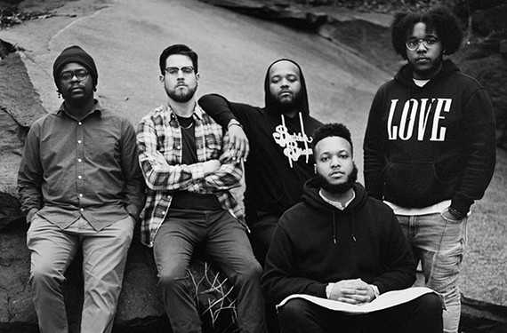 Butcher Brown features Devonne “DJ Harrison” Harris on keys, Andrew Randazzo on bass, Marcus “Tennishu” Tenney on saxophone, trumpet and vocals, Corey Fonville on drums and Morgan Burrs on guitar.