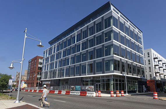 The Current, a mixed-use complex, designed by Hickok Cole Architects of Washington, in the 400 block of Hull Street combines office spaces, 215 apartments and a food hall.