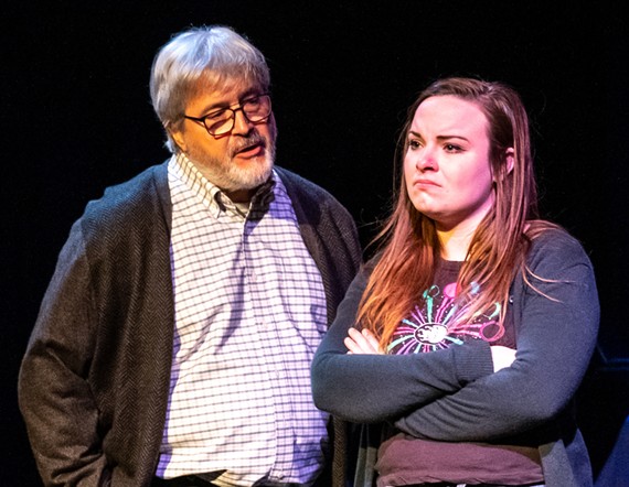 Ed Whitacre and Madison Hatfield (as Clem) in the family drama, "A Single Prayer," which runs April 20 through May 8 at the Firehouse Theatre.
