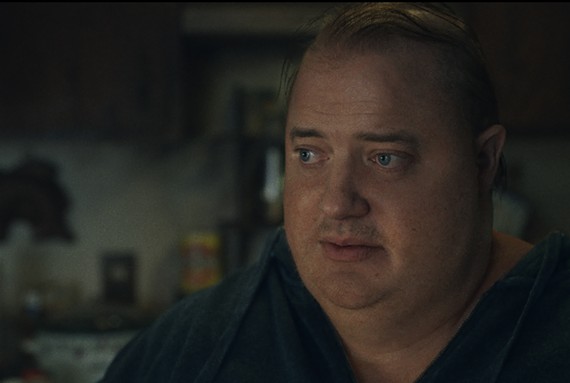 Brendan Fraser plays Charlie, an online English teacher with a haunting voice who weighs 600 pounds, in Darren Aronofsky's latest pain fest, "The Whale."