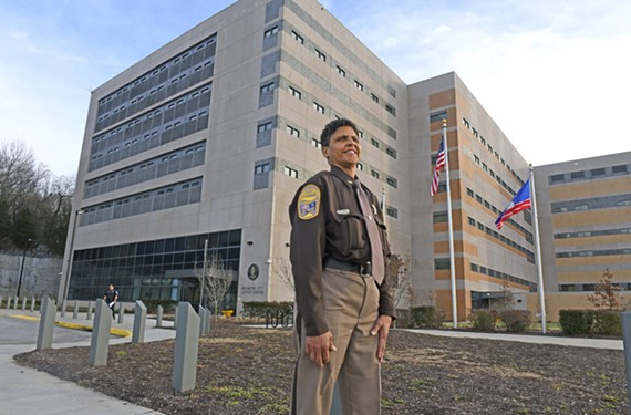 New Sheriff Antionette Irving stands in front of the Richmond Justice Center.