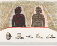 "My Winter Count," (1999) by artist Lynne Allen (Sioux/Euro-American, born 1948), a silkscreen and lithograph. Virginia Museum of Fine Arts, National Endowment for the Arts Fund for American Art.