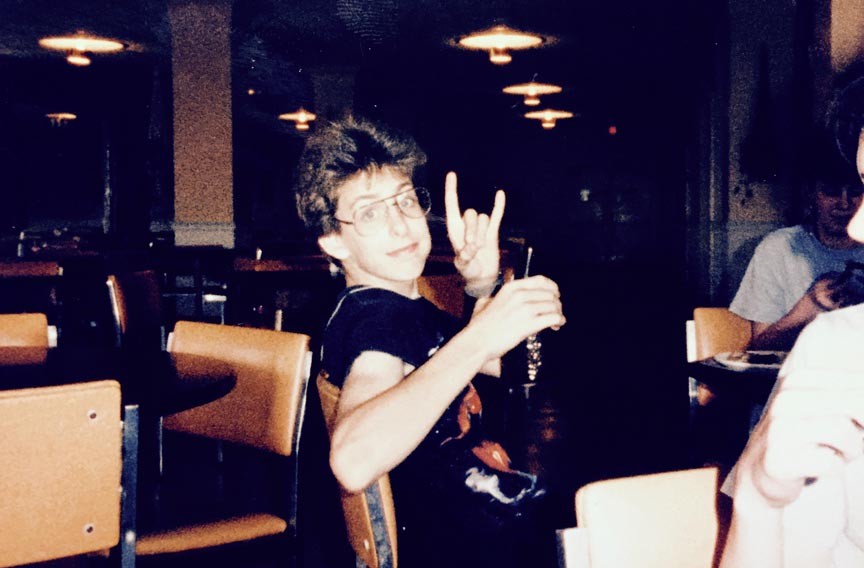 My candid summer camp photo of a young Randy Blythe in 1985, already an outspoken metal fan and skater in his early teen years. - BRENT BALDWIN