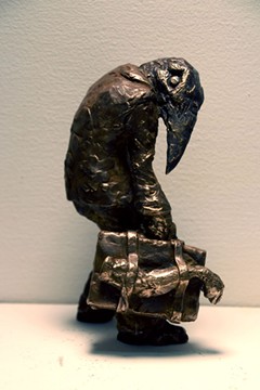 "Arm Salesman" by Adam Bradley, Bronze - Uploaded by Artspace Richmond