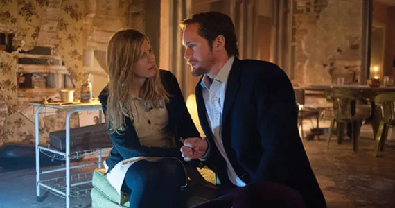 Brit Marling and Alexander Skarsgård share a rare washed moment in the eco-activist thriller The East.