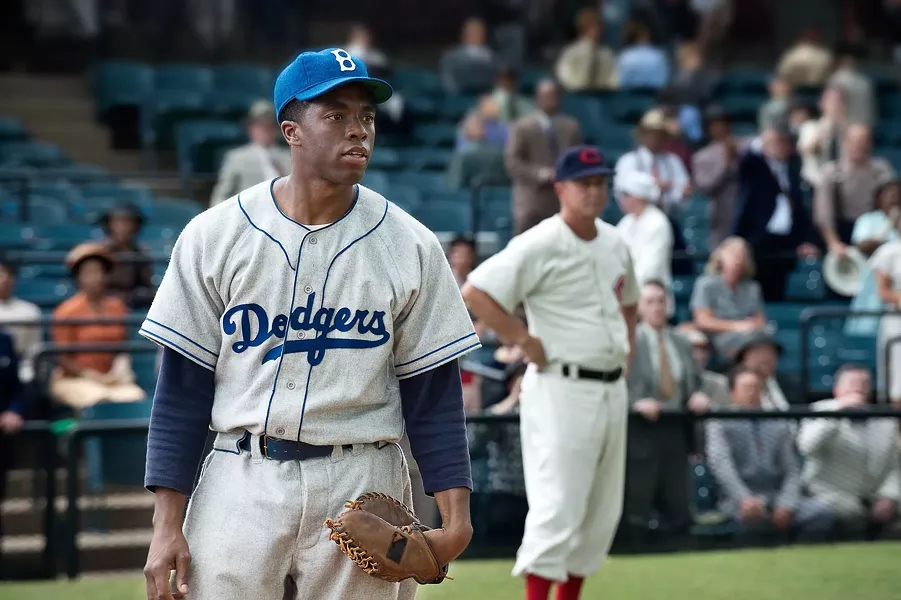 Chadwick Boseman as Jackie Robinson