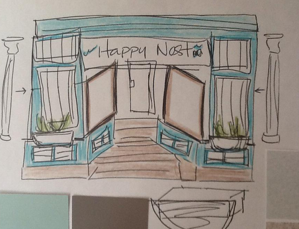 Coming soon to 6448 Quinpool, Happy Nest (sketch by Shay Ingram)