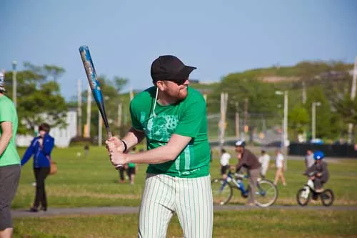 swing battah swing! ELG team organizer Brendan Dunlop swing battah swing! ELG team organizer Brendan Dunlop
