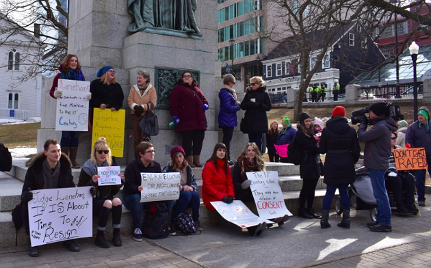 Members of the public gathered to protest judge Lenehan's acquittal of Bassam Al-Rawi last year at Grand Parade. - THE COAST