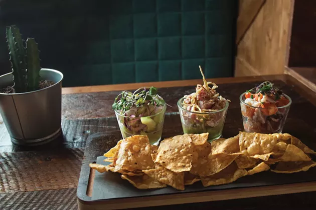 Ceviche trio with totopos - LENNY MULLINS