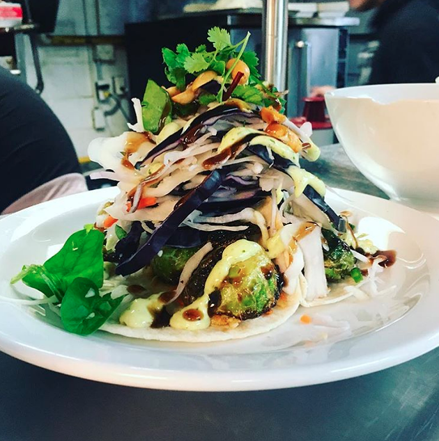 omg this is a Brussels sprout taco - @HOPYARDBEERBAR