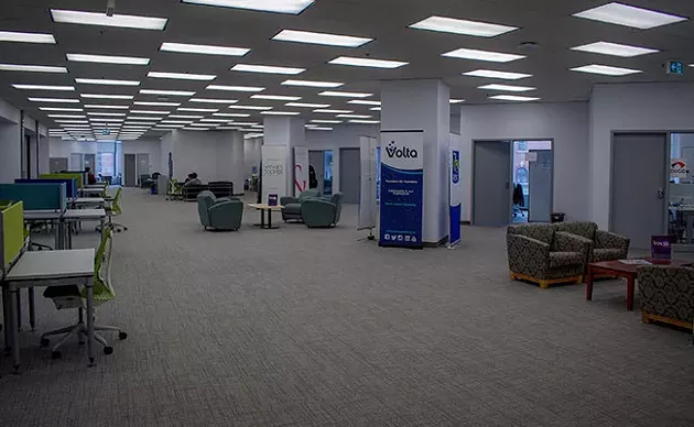 Volta has just started moving into its new digs, but the vibe is already more "campus" than "1980s phone company." - SUBMITTED