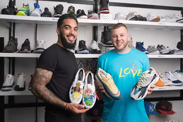 John Connor and Tyrone Goodwin are pumped on kicks - IAN SELIG