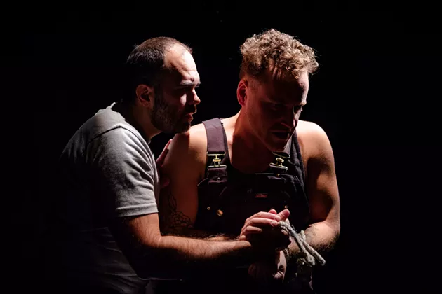 Merritt acting nominees Sebastién Labelle (supporting) and Stewart Legere (lead) in Tom at the Farm. - WORKSHIRT OPERA