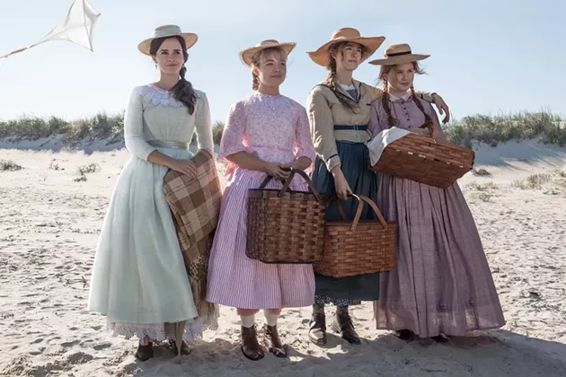 The all-star sisterhood in Little Women (from left, Emma Watson, Florence Pugh, Saoirse Ronan and Eliza Scanlen) play and perform within Gerwig's rich world with equal parts realism and whimsy. - IMBD.COM SCREENSHOT