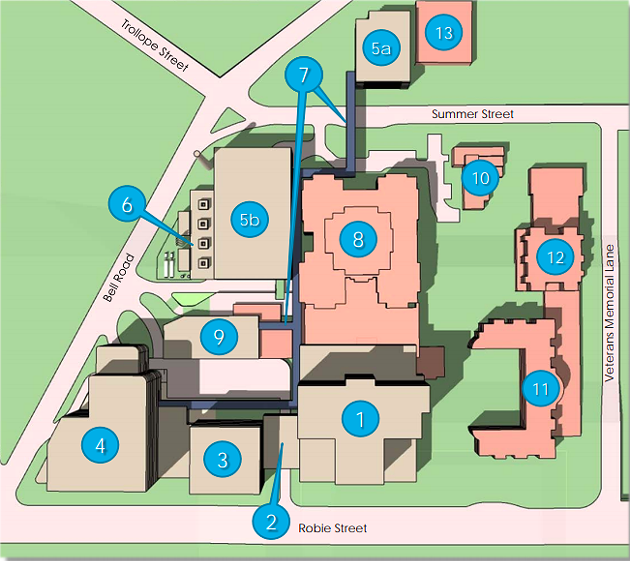 The proposed parkade lives at 5a, the Museum of Natural History at 13 and the approved pedway is number 7.