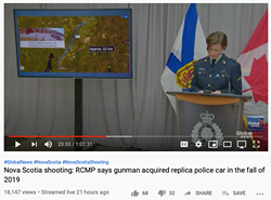 RCMP corporal Jennifer Clarke on Global's webcast. - VIA YOUTUBE