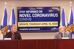 Premier McNeil and doctor Strang don't think the May 1 moving day is much of a thing. - COMMUNICATIONS NOVA SCOTIA