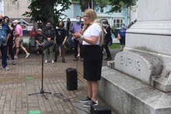 Martha Paynter of Women's Wellness Within organized a rally to demand action from the federal and provincial governments. - VICTORIA WALTON