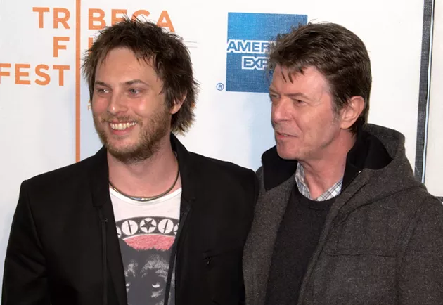 Duncan Jones with his father David Bowie at the 2009 Tribeca Film Festival for the exhibition of Jones's film Moon. - DAVID SHANKBONE