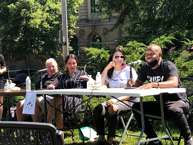 Sara Tessier, Patricia Whyte, Nicole Tobin and Corey Wright speak about their experiences in prison and the need for reform. - SEYITAN MORITIWON