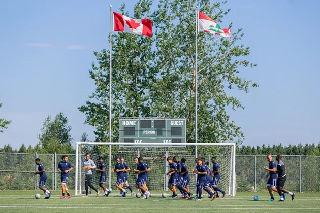 The Halifax Wanderers training on UPEI's Alumni Field before the Island Games, which begin this week. - HALIFAX WANDERERS