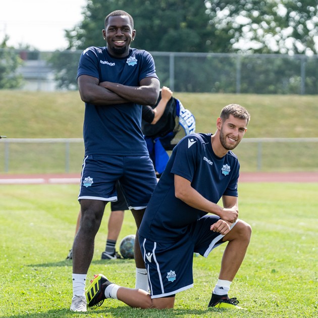 Wanderers Chrisnovic N'sa and Louis Béland-Goyette training on PEI - CANADIAN PREMIER LEAGUE
