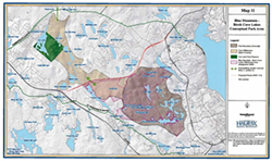 The purple area was what HRM had previously directed staff to consider the Blue Mountain Birch Cove Lakes park. - HRM