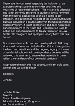 Racism delivered in Grade 10 correspondence course