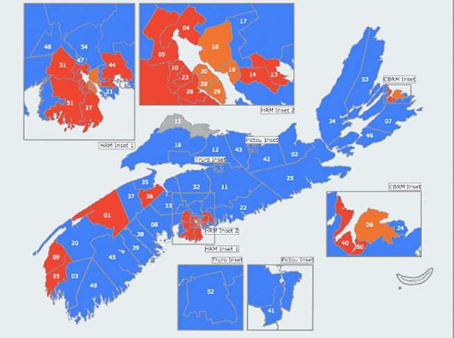 The blue wave that brought Tim Houston’s PC Party to power didn't reach urban Halifax. - ELECTIONS NOVA SCOTIA