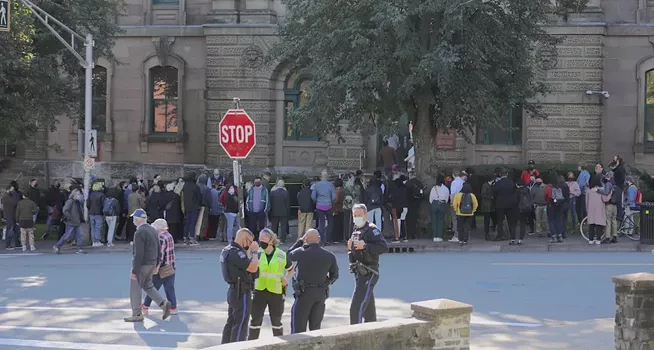 24 protesters arrested at the shelter siege have their first day in court
