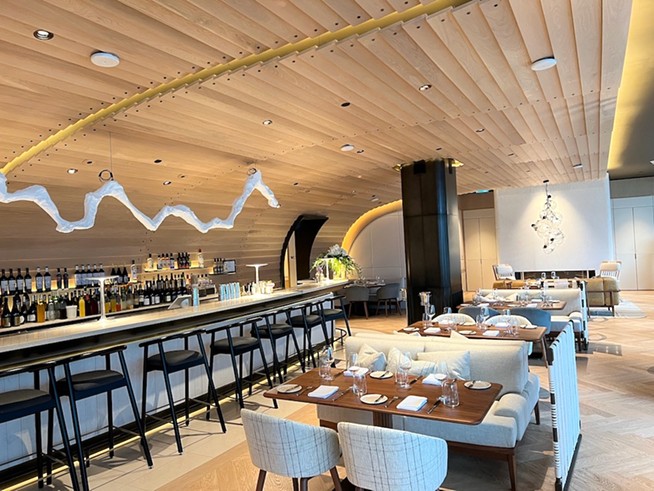 The curved ceiling at Drift is inspired by the hull of a wooden ship. - THE COAST