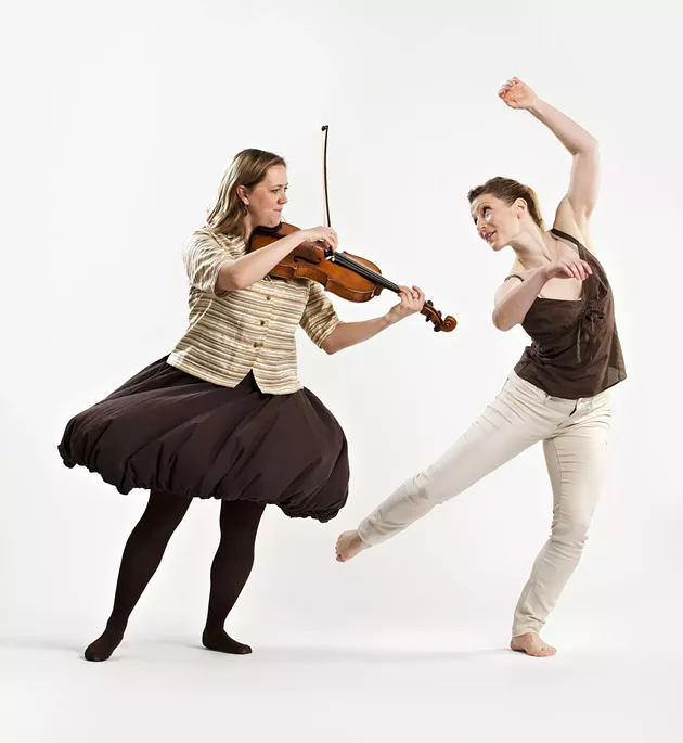 Dancer Heather Laura Gray and musician Tawnya Popoff from Speaking in Ligeti - EMILY COOPER