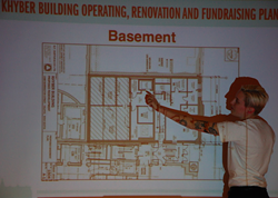 Friends of the Khyber's Emily Davidson presents some of the upgrades planned for the Khyber's basement. - THE COAST