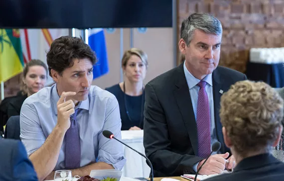 Premier Stephen McNeil (centre) and Justin Trudeau earlier this month at the Prime Minister’s first ministers meeting in Vancouver. - VIA ADAM SCOTTI/OFFICE OF THE PRIME MINISTER