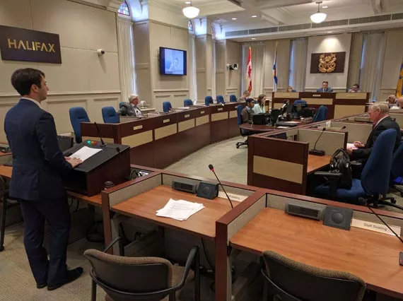 Right to Know Coalition president Michael Karanicolas speaking to HRM’s Executive Standing Committee on May 16, 2016. Visit nsrighttoknow.ca.