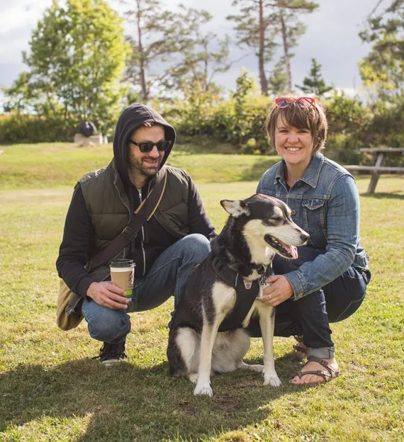 Ian and Devin and Willow (the husky-shepard mix) are keeping an eye out for rodents at Point Pleasant. “She’s a squirrel-chaser deluxe.” - DYLAN CHEW