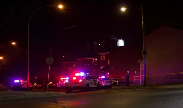Police cars surround the scene of the crime on Gottingen/Uniacke. - KATIE TOTH