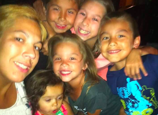 Sheena Johnson and her five kids; ages 12, eight, seven, six and three. - VIA FACEBOOK