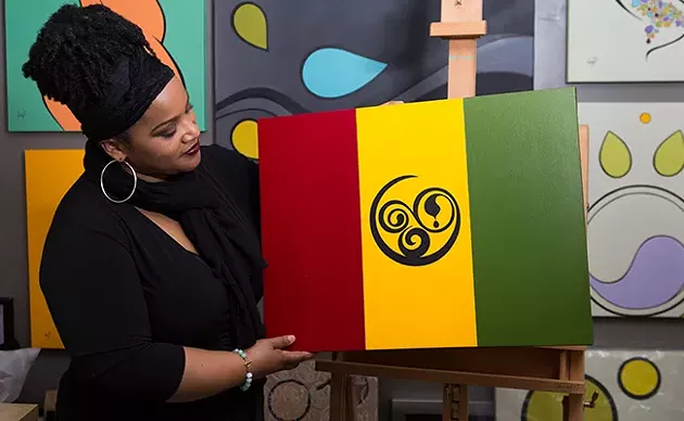 Wendy Poitras’ African Nova Scotian flag represents the past, present and future. - RACHEL MCGRATH
