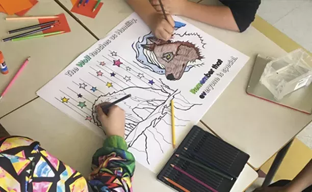 Indigenous youth learning about humility and
the 7 Sacred Teachings at Sackville Heights
Junior High. - JESSICA DUPUY