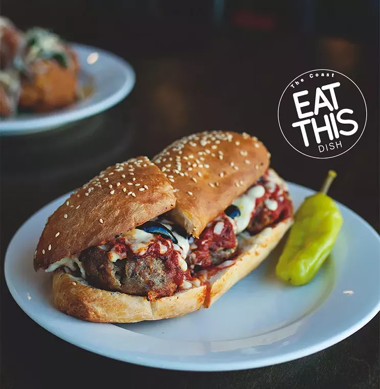 Have napkins at your side when you dig into Rinaldo's popular meatball hero. LENNY MULLINS