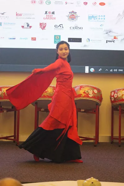 Yilu Zheng, of the Chinese Culture and Art Club of Nova Scotia, performs the classical Chinese dance "The Nation of Greatness and Courtesy." - JAMES LATTER
