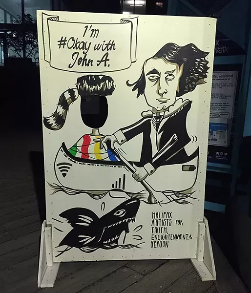 The unaltered display as it originally appeared on the Halifax Waterfront. - KING'S COLLEGE
