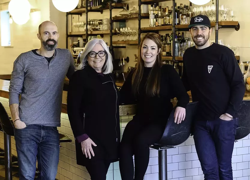 EDNA and jane's owners new (Alex Billingsley & Andy Hay), and old (Jane Wright & Jenna Mooers). - JESSICA EMIN