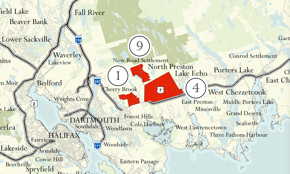 Detail showing North Preston from the province's LTCA map: The Supreme Court ruled in favour of residents, so now lands and forestry minister Iain Rankin should do the work to stop his department from giving them the runaround. - PROVINCE OF NOVA SCOTIA