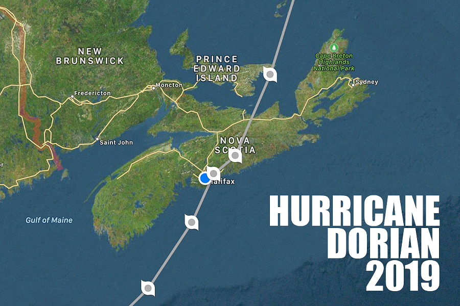 Last year Hurricane Dorian came ashore aiming right at Halifax. - HURRICANES PRO APP